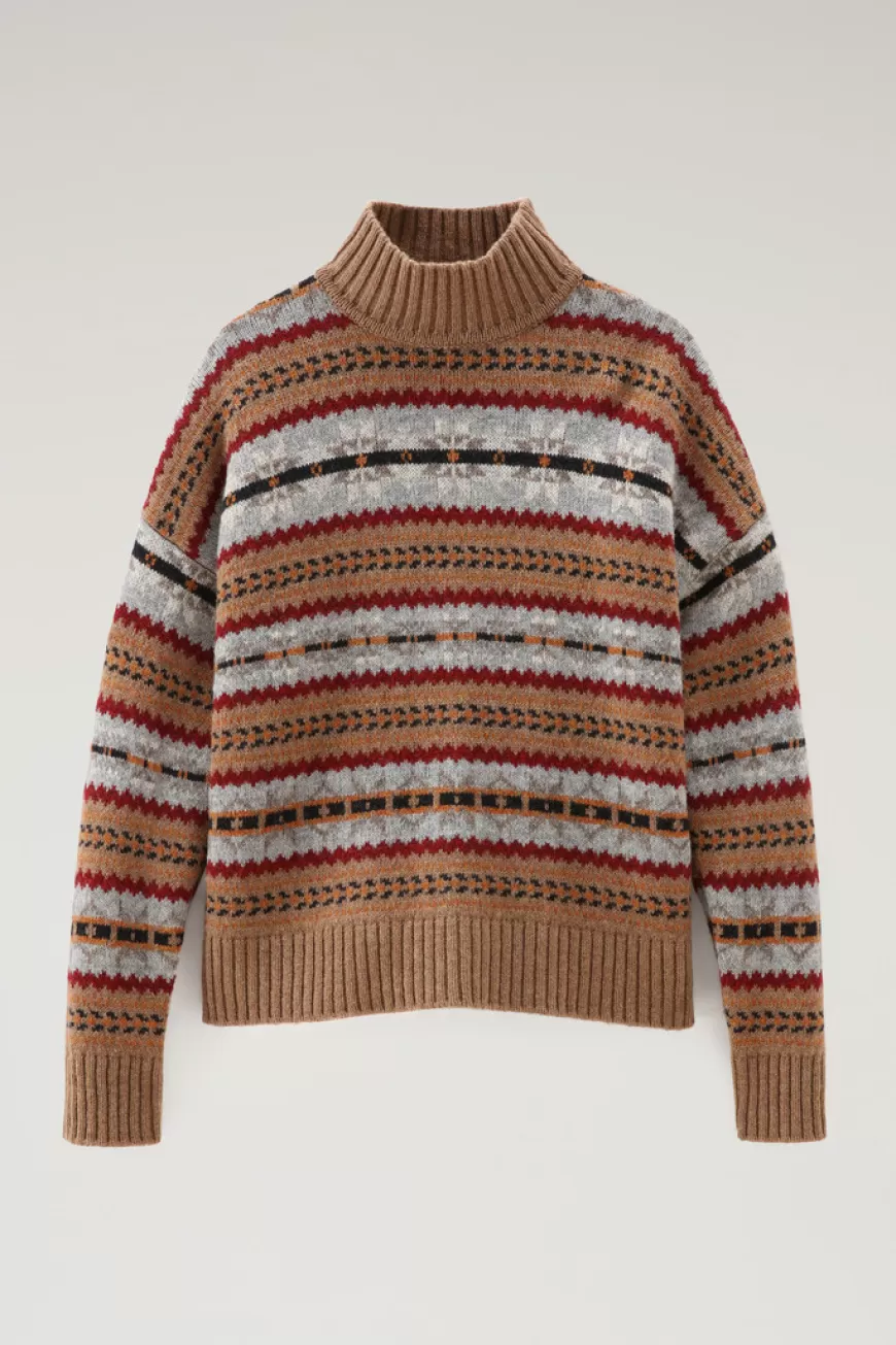 Rollkragenpullover im Fair-Isle-Design>Woolrich New