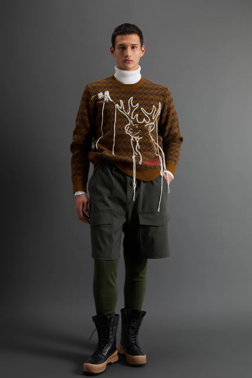 Rundhals-Pullover aus reiner Merinowolle mit Stickerei by Todd Snyder>Woolrich Fashion