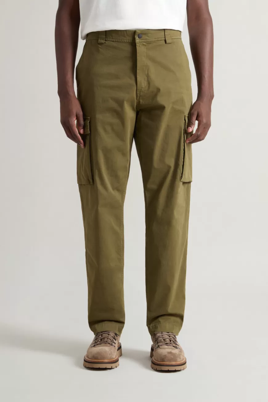 Stückgefärbte Cargohose aus Baumwollstretch>Woolrich Hot