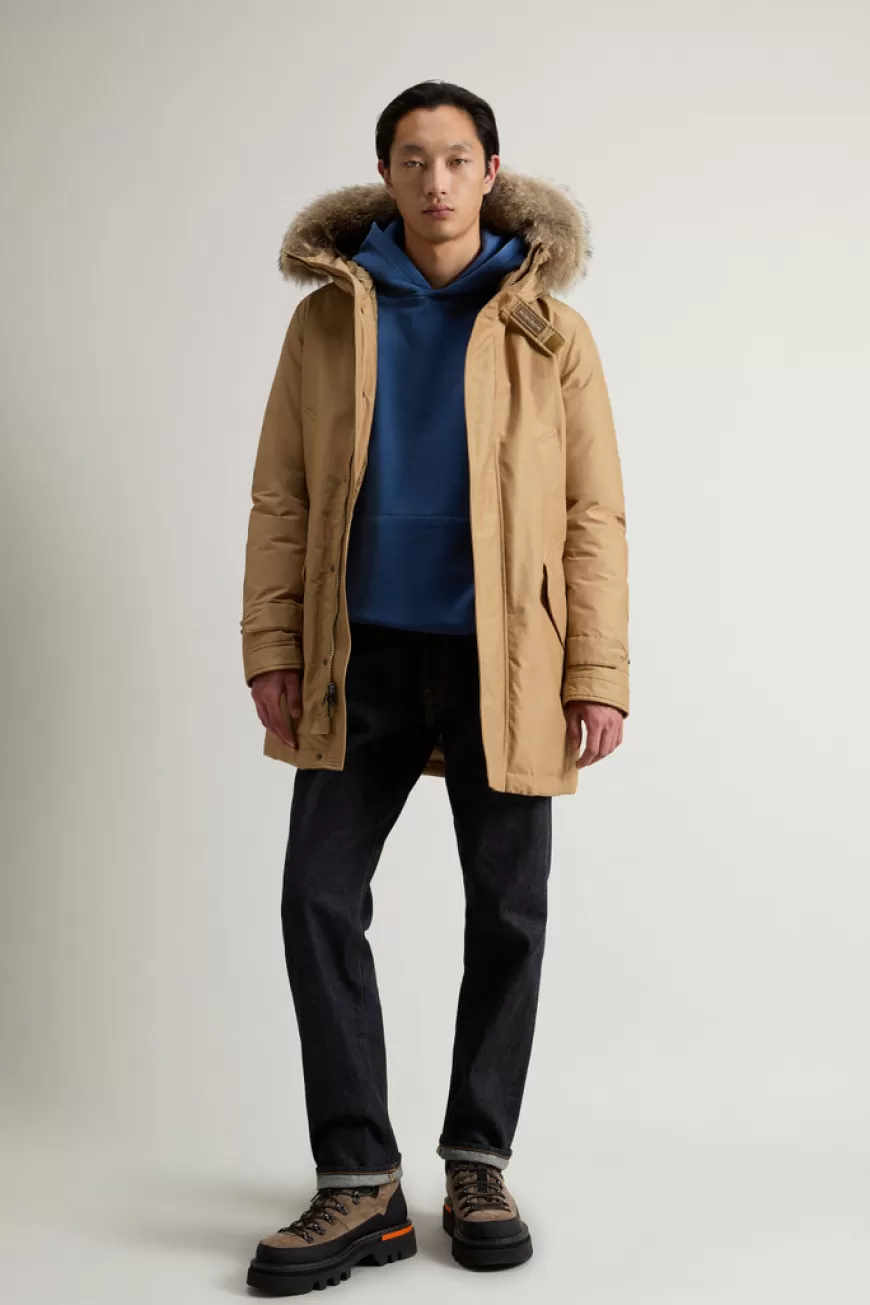 Stückgefärbter Kapuzenpullover aus reiner Baumwolle mit aufgesticktem Logo>Woolrich Flash Sale