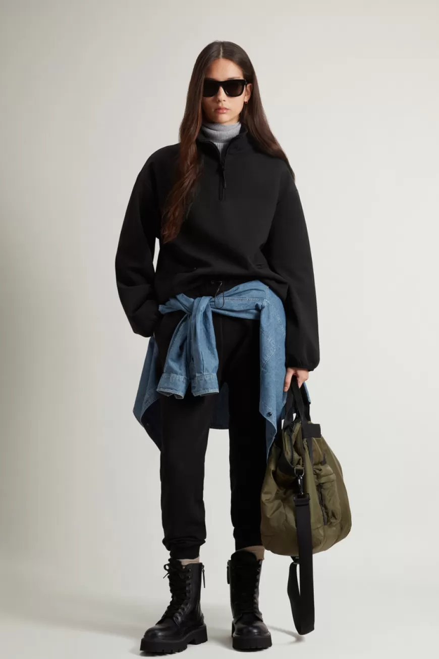 Sweatshirt aus Baumwollmischung mit hohem Kragen>Woolrich Fashion