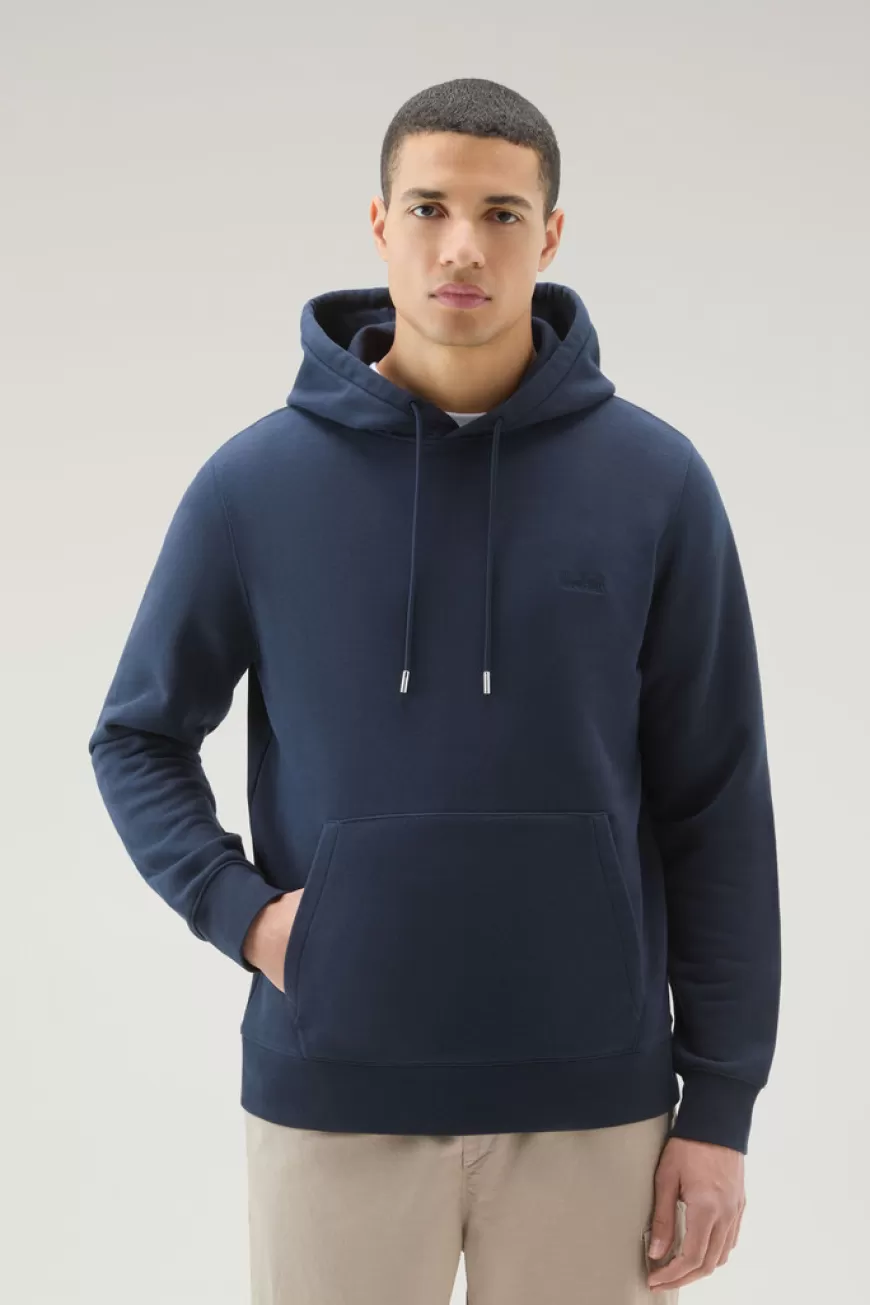 Sweatshirt aus Baumwollmischung mit Kapuze und gesticktem Logo>Woolrich Cheap