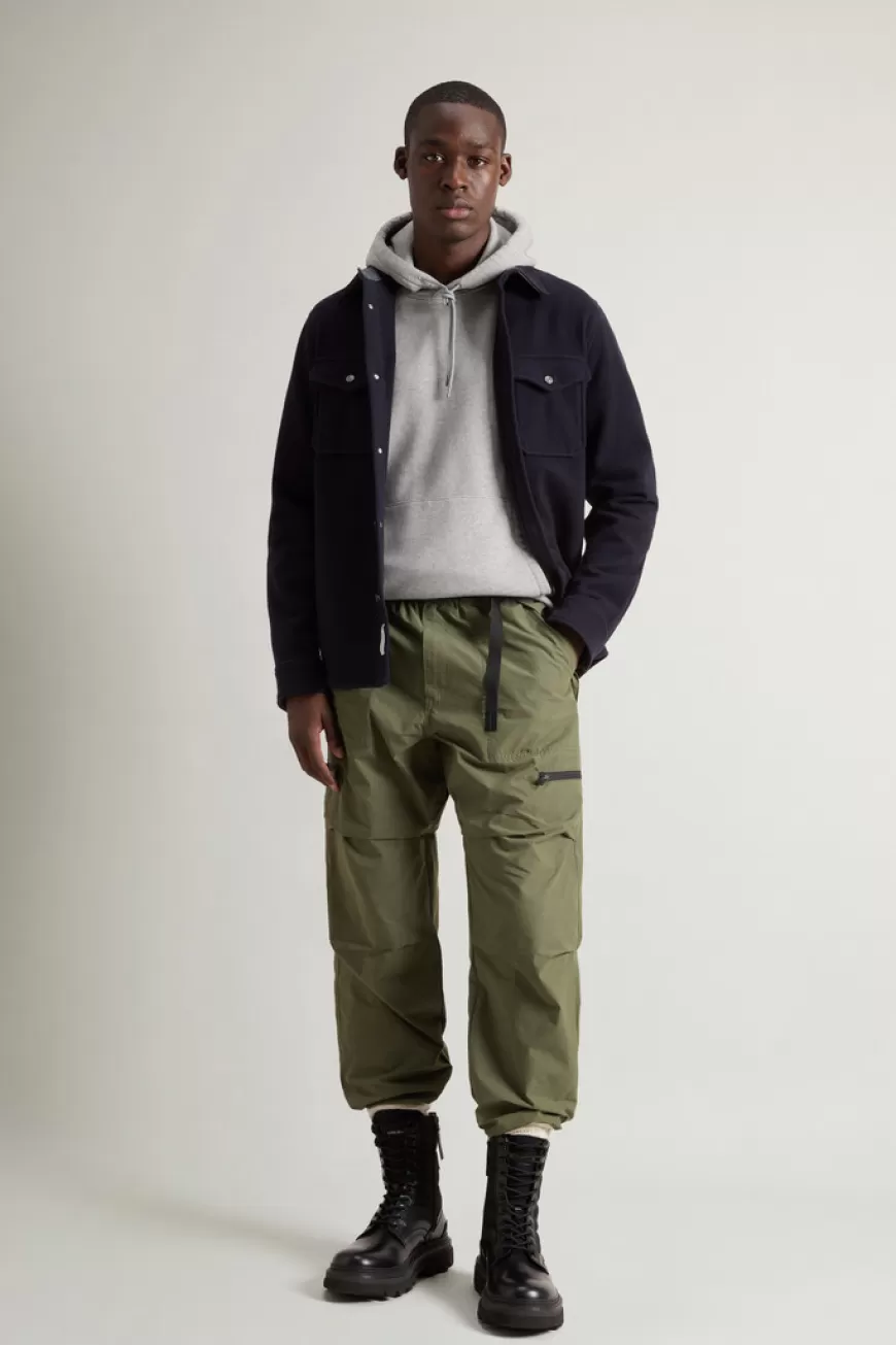 Sweatshirt aus Baumwollmischung mit Kapuze und gesticktem Logo>Woolrich Clearance
