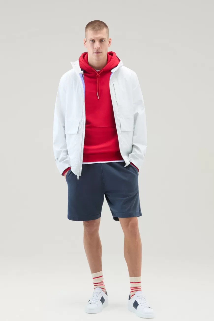 Sweatshirt aus Baumwollmischung mit Kapuze und gesticktem Logo>Woolrich Discount