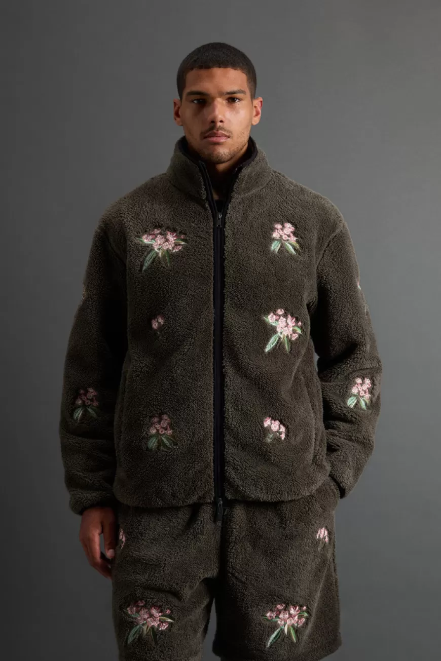 Sweatshirt aus Sherpa mit Blumenstickereien by Todd Snyder>Woolrich Best Sale