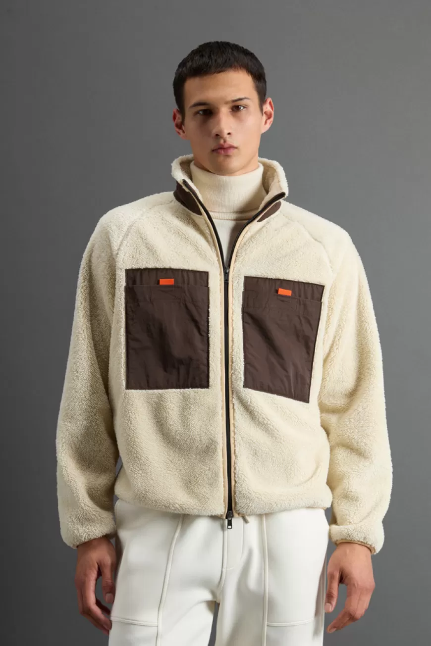 Sweatshirt aus Sherpa-Fleece mit kontrastierenden Besätzen by Todd Snyder>Woolrich Store