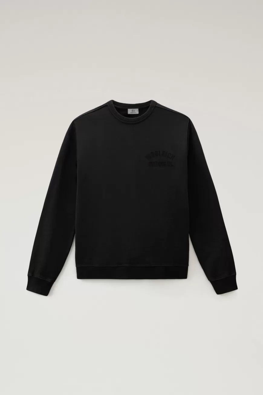 Sweatshirt mit Rundhalsausschnitt aus reiner Baumwolle>Woolrich Online