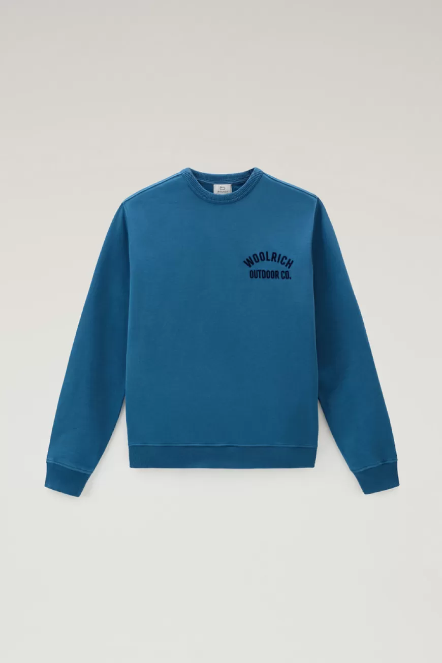 Sweatshirt mit Rundhalsausschnitt aus reiner Baumwolle>Woolrich Discount