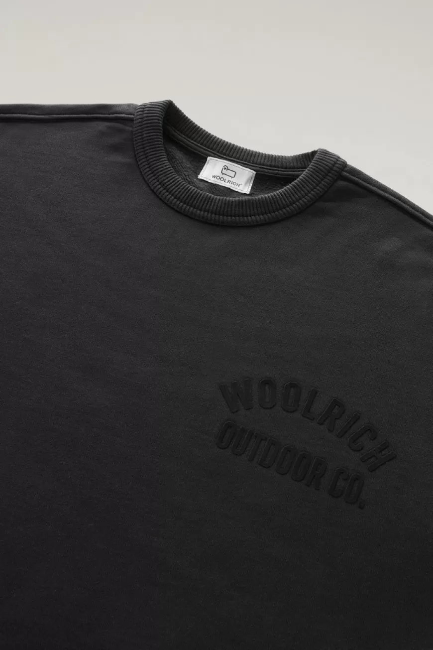 Sweatshirt mit Rundhalsausschnitt aus reiner Baumwolle>Woolrich Online
