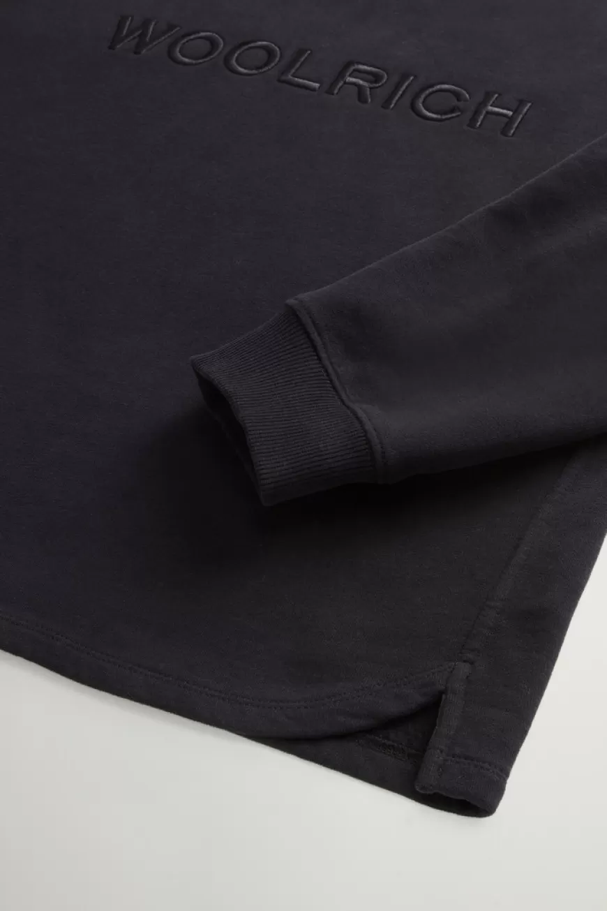 Sweatshirt mit Rundhalsausschnitt aus reiner Baumwolle mit aufgesticktem Schriftzug auf der Brust>Woolrich Best