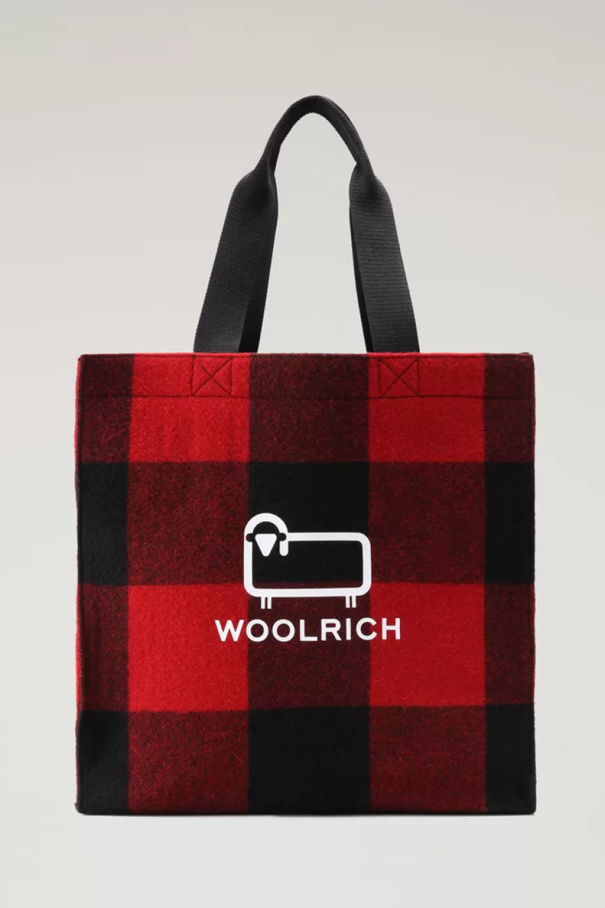 Tragetasche aus amerikanischer Wolle im Buffalo-Karomuster>Woolrich Cheap