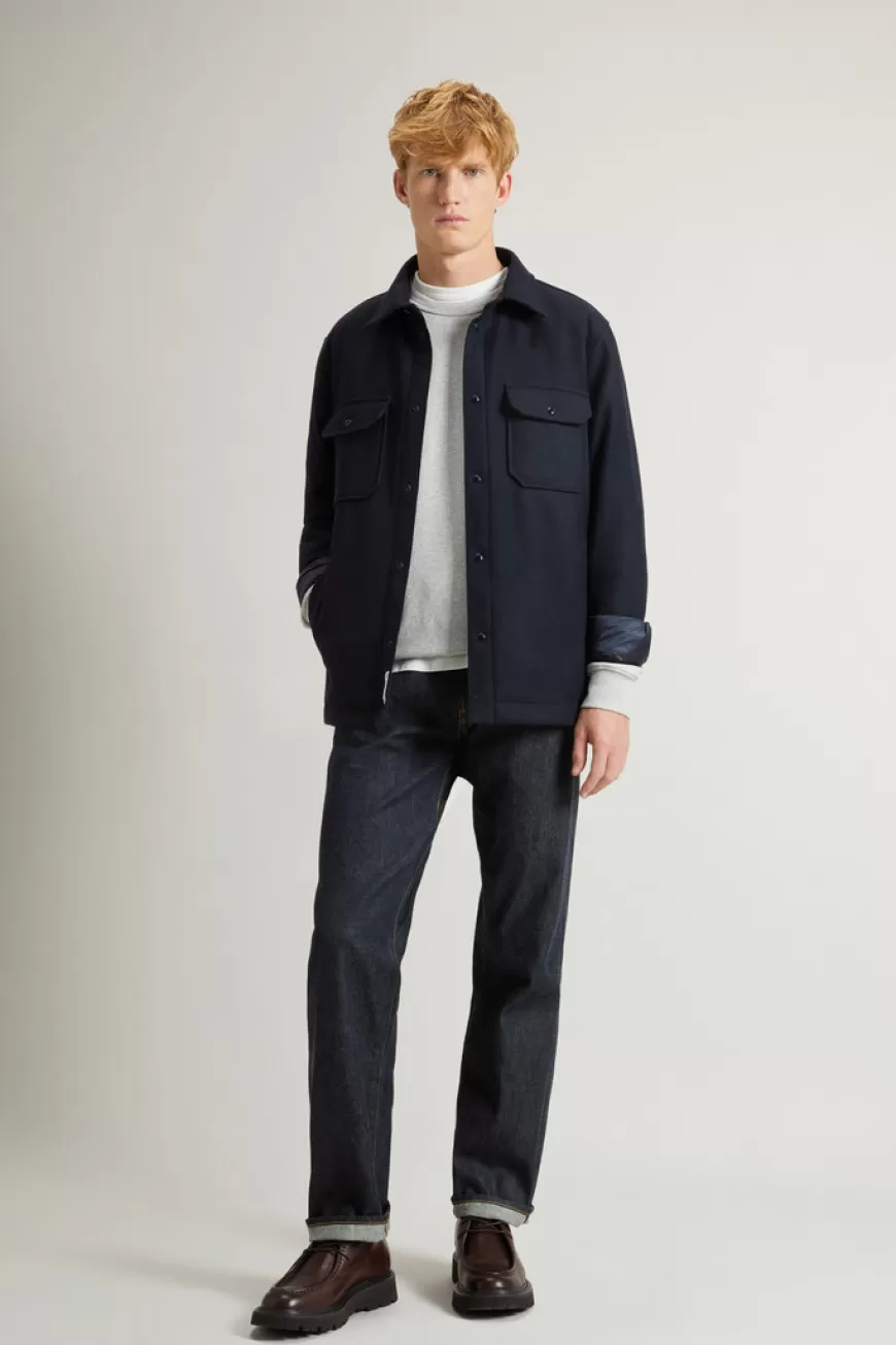 Wattiertes Alaskan Overshirt aus Melton-Gewebe aus italienischer Wollmischung>Woolrich Store