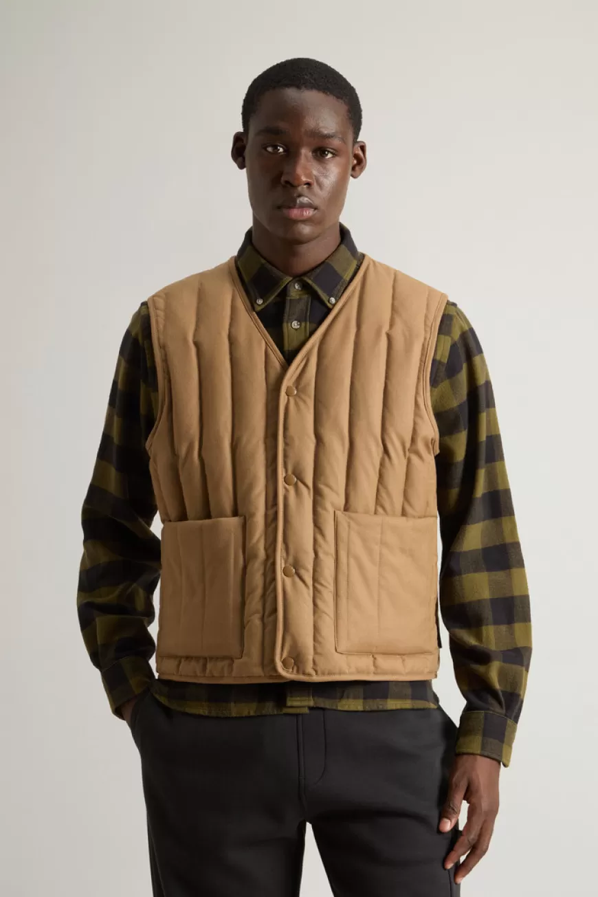 Weste aus reiner Schurwolle Vitale Barberis Canonico>Woolrich Fashion